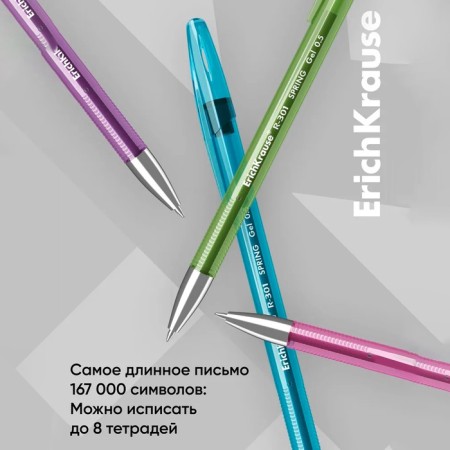 Gel pen Erichkrause R-301 Spring Gel Stick, black ink, node 0.5 mm, letter line 600 meters-5