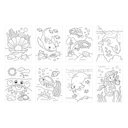 Coloring by numbers, A4 "In the Sea", 16 p.-3