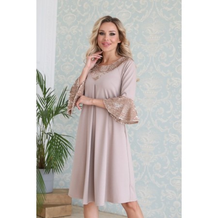 Female dress, size 44, beige color-3