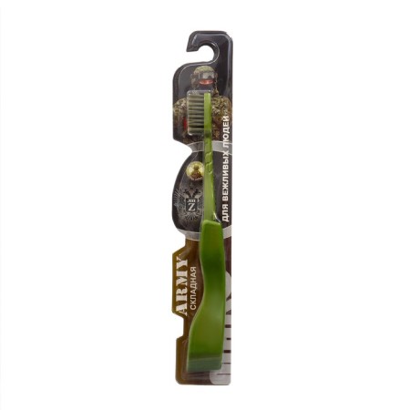 Folding toothbrush "for polite people" of medium stiffness, 1 pc.