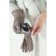 Gloves are female, dimensionless, without insulation, beige color