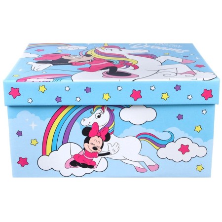 Gift box with a lid, folding, 31x25.5x16 cm, Minnie Mouse and unicorn-4