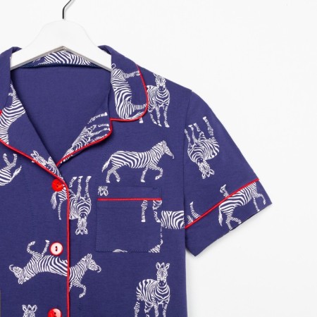 Female pajamas (shirt and shorts) KAFTAN Zebra size 48-50, blue color-6