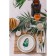 Board of ceramic dessert "Botanika. Palma ", d = 20 cm, the color is white and green