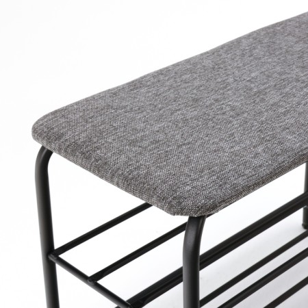 LAKSI shoe stand, 640x310x460, black matte/linen gray-2