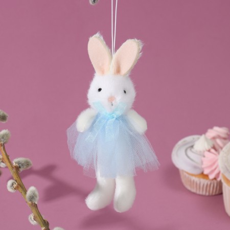 Soft toy "Bunny in a dress" on a suspension, 16 cm, color mix