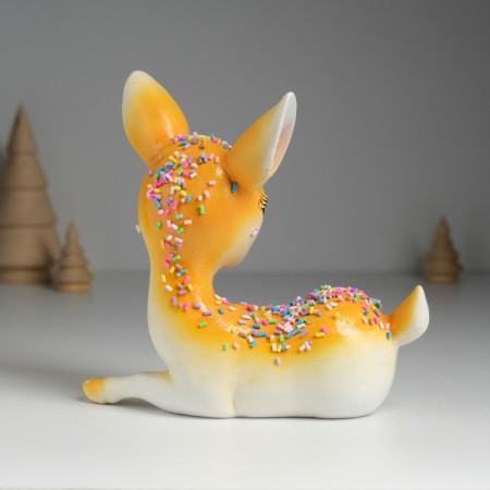 Souvenir Polystone "Deer lying with sprinkling" 16.5x7x16 cm-3