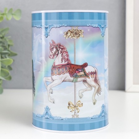 Piggy bank Metal "Carousel" mix 10x10x15 cm-4