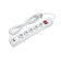 Düwi network filter, 5 outlets, 3 m, 10 A, PVS 3x0.75 mm2, with salary, 2USB, with curtains, white