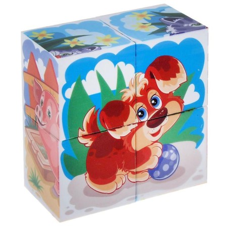 Cubes "Pets. Kids ", 4 pieces-6