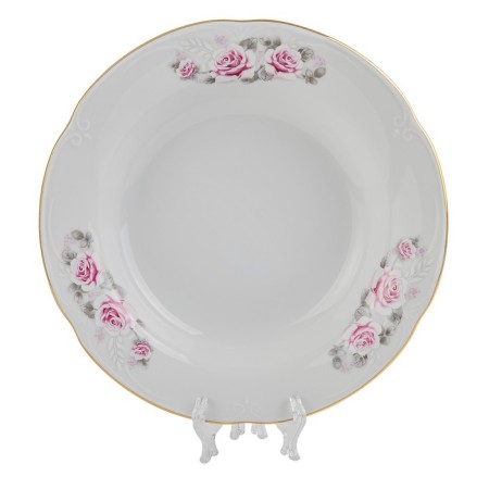 Board Cmielow Camellia Camelia “Pale Rose, Gold Gold”, D = 22.5 cm