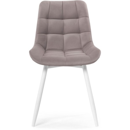 Stool on a chelsea metal -steamer spinning, metal/velor, white/latte 49x50x84 cm-2