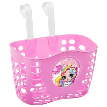 Children's basket on a bicycle, pink color-2