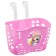 Children's basket on a bicycle, pink color