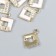 Decor for creativity metal, enamel, rhombs "rhombus" gold with white 1.7x2.2 cm