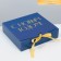 Happy New Year folding box, embossing, blue, 20 x 18 x 5 cm, new year