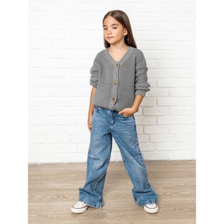 Cardigan Children's Knit, height 122 cm, gray color-7