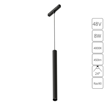 Magnetic track lamp Arte Lamp Linea A4770SP-1BK, LED, 8 W, 40 cm, 450 lm, black