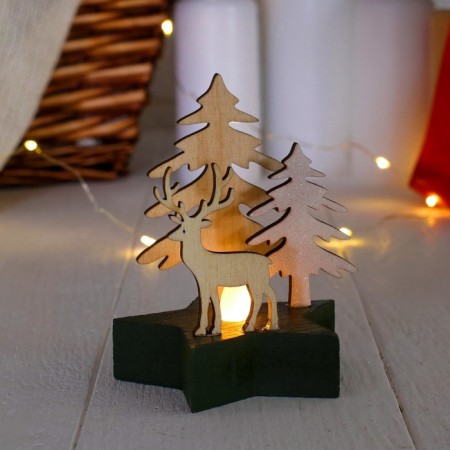 New Year's decor with the backlight "Forest Deer"-2