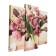 Carty clock is wall-mounted, modular "flowers in a vase", silent, 60 x 80 cm, triptych