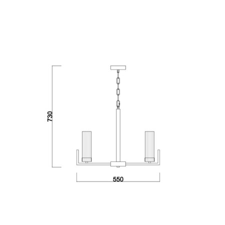 Suspended lamp 60W, 5kHE14, 35x55 cm, brass-1