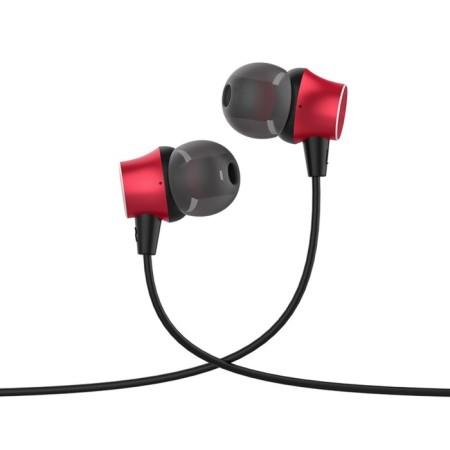 Hoco M51 headphones, wired, vacuum, microphone, 1.2 m, red
