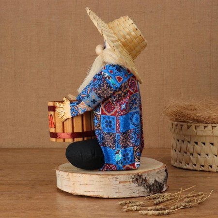 Amulet - brownie "Fyodor with a barrel", h = 33 cm, mix-4