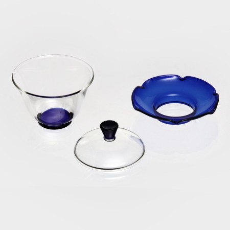Glass Glass Pian for tea, 250 ml, with a stand and a lid-4