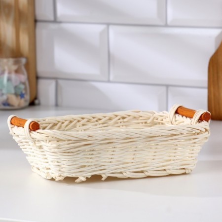 Basket with handles, 14 × 19 × 5 cm, rattan-1