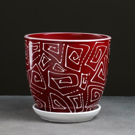 Pot floral abstraction red 2.5 liters
