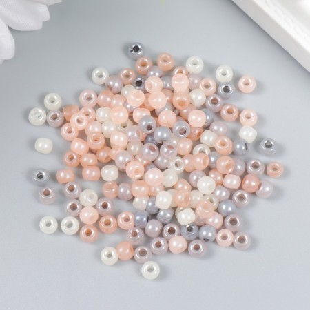 Glass beads 6/0 "caramel melange" 10 g