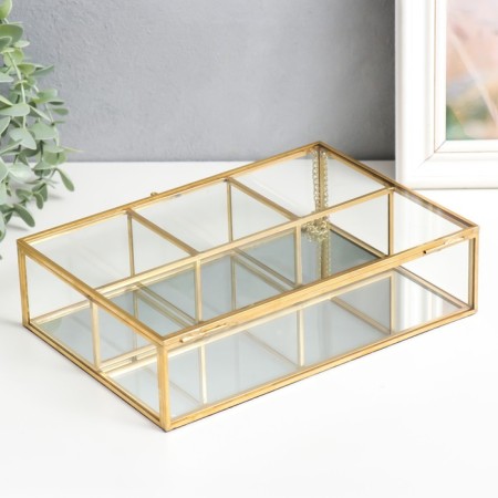 Organizer Casket Glass for the little things "minimalism" 6x16.5x23 cm-3