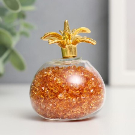 Suvenir glass "Yellow pineapple with rhinestones" 6.5x5x5 cm-1