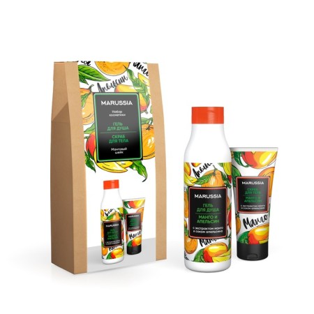 Gift set of Marussia "mango shake": shower gel 400 ml + body scrub 150 ml