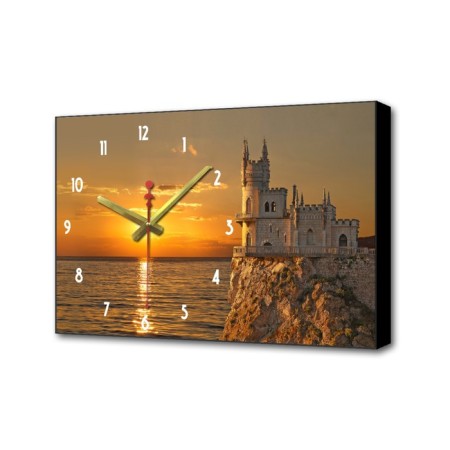 Carting clock is wall-mounted, interior "sunset", smooth move, 57 x 35 x 4 cm