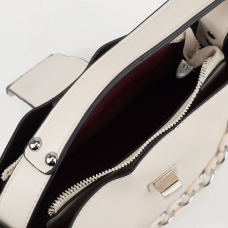 Bag Female Tout with zipper, beige color-2