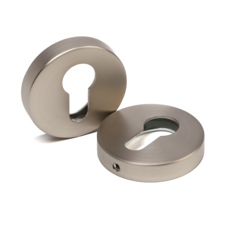 Lockland cylinder overlay, round, satin nickel color, kit.-5
