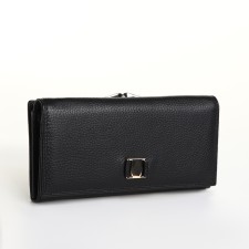 Women's wallet on a magnet, black color