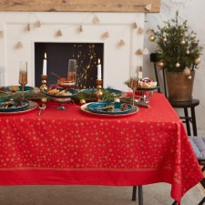 Gold Stars 149x300 +/- 3cm tablecloth tablecloth, 100% cotton, 190 g/m2