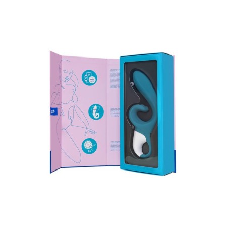 Unrealistic vibrator Satiffyer Hug Me, silicone, blue color-13