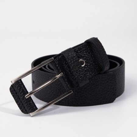 Male belt, width 4 cm, screw, buckle metal, black color