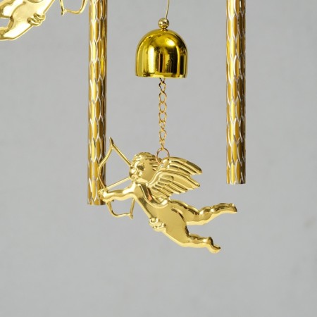 Wind Music Metal "Crescent and Angels" 3 bells 2.5x20x67 cm-4