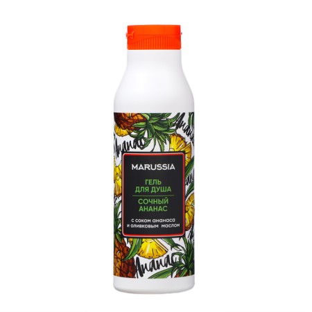 Shower gel Marussia "pineapp" with pineapple juice and olive oil, 400 ml