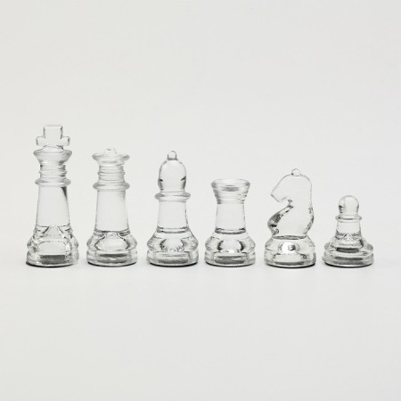 Glass chess, King 6 x 2 cm, paw 3 x 2 cm, board 24 x 24 cm-2