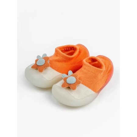 Boots-knees children's first step pure toys with a breathing sole, size 24, color orange-1