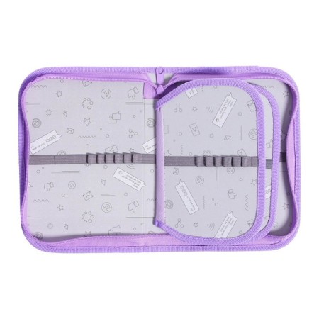 Penal 3 sections, tab inside, 140 x 210 x 40 mm, fabric, calligrata top block "Anime"-6