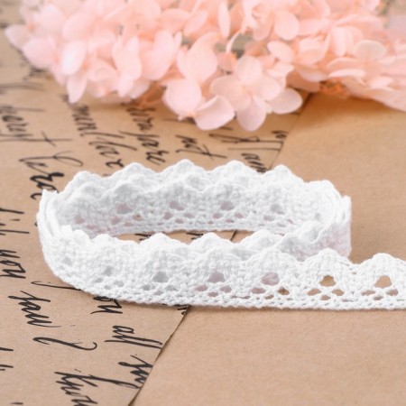 Knitted lace, 14 mm × 15 ± 1 m, fluid-white color-2