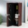 Casket wood, leatherette to the bottle "Brown with a white line" 4 objects 36x11x12 cm