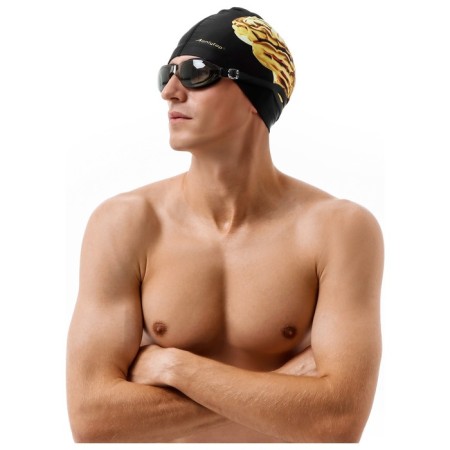 Hat of swimming adult onlytop, fabric, girth 54-60 cm, black color-9