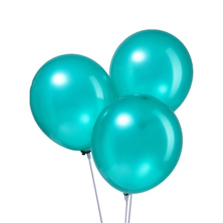 Latex ball 12 ", metal, set 100 pcs., Green color